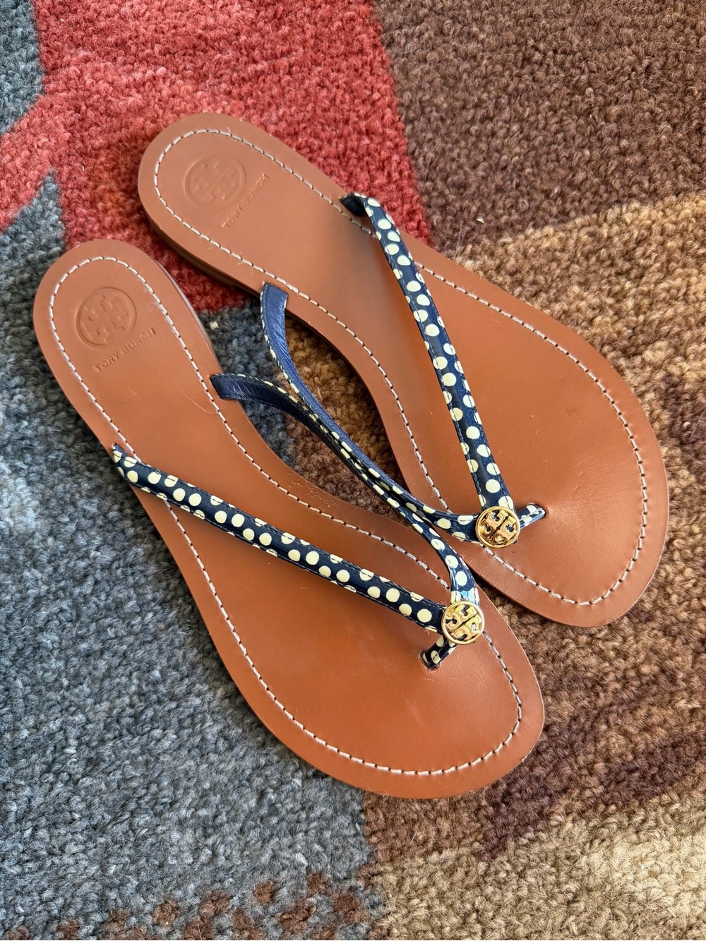Tory Burch Terra Thong Nautical Dot Sandal